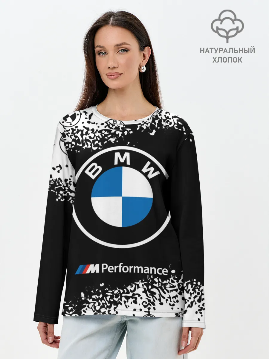 Лонгслив женский. Хлопок / BMW / БМВ