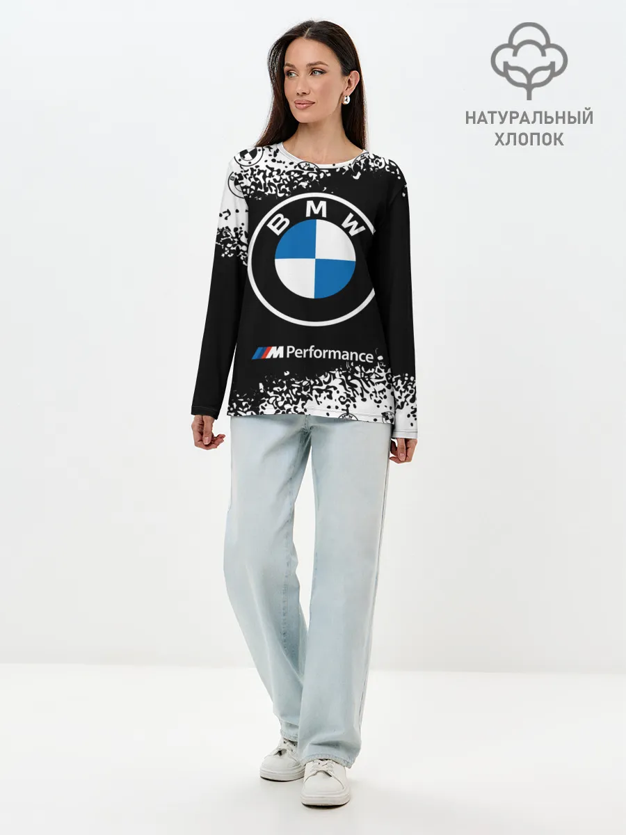 Лонгслив женский. Хлопок / BMW / БМВ