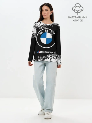Лонгслив женский. Хлопок / BMW / БМВ