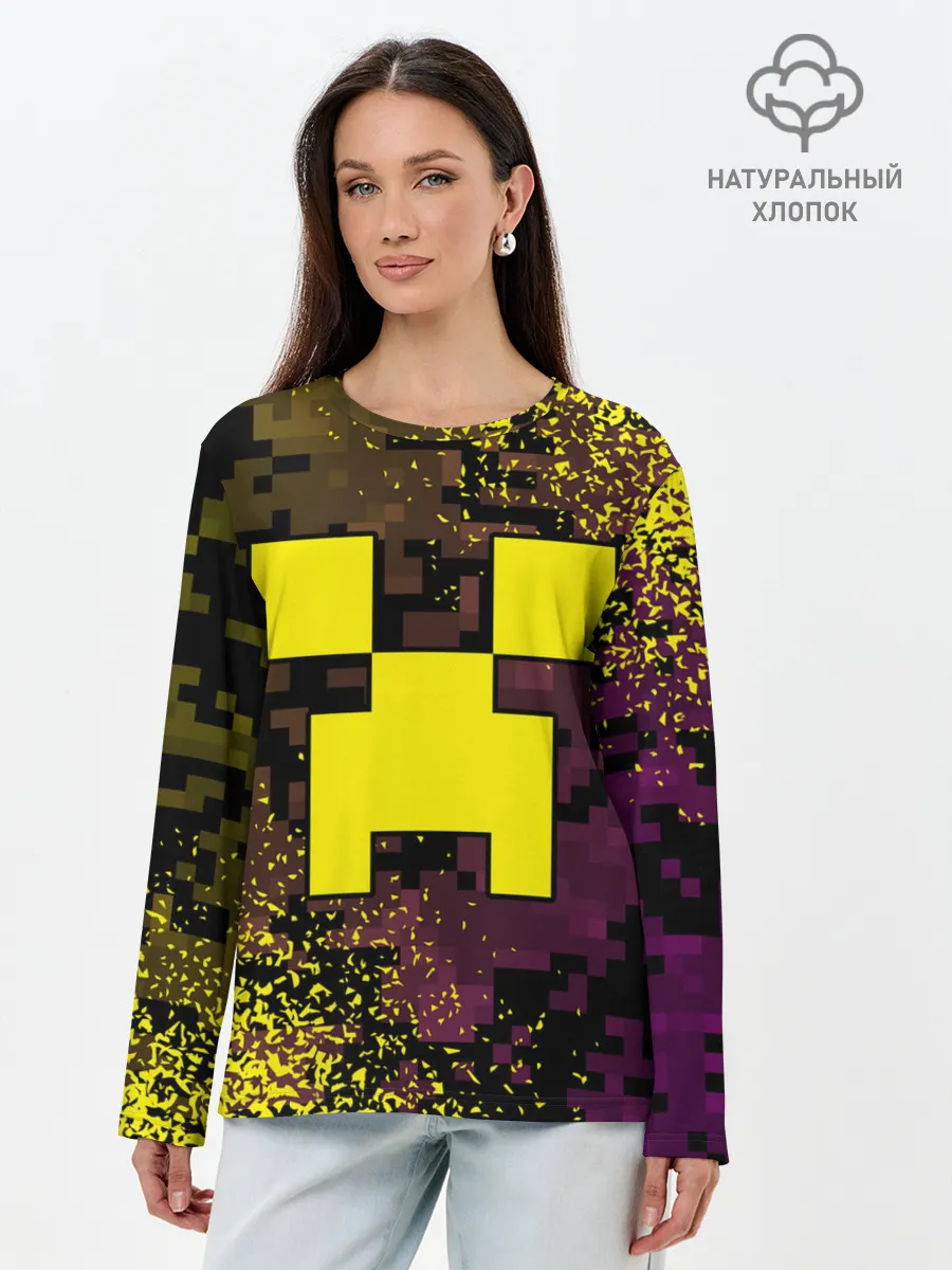 Лонгслив женский. Хлопок / MINECRAFT / МАЙНКРАФТ