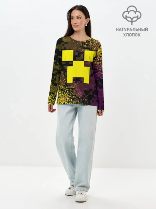 Лонгслив женский. Хлопок / MINECRAFT / МАЙНКРАФТ