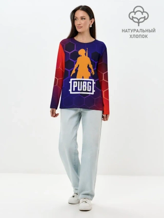 Лонгслив женский. Хлопок / PUBG / ПАБГ
