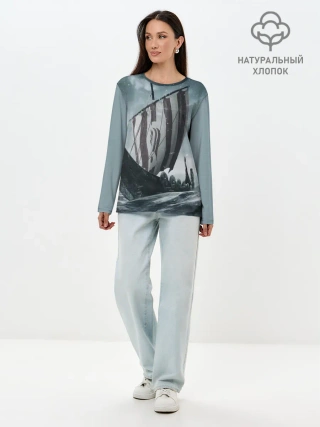 Лонгслив женский. Хлопок / Викинги