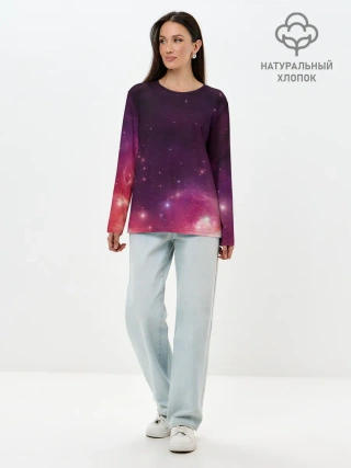 Лонгслив женский. Хлопок / Космическая вспышка