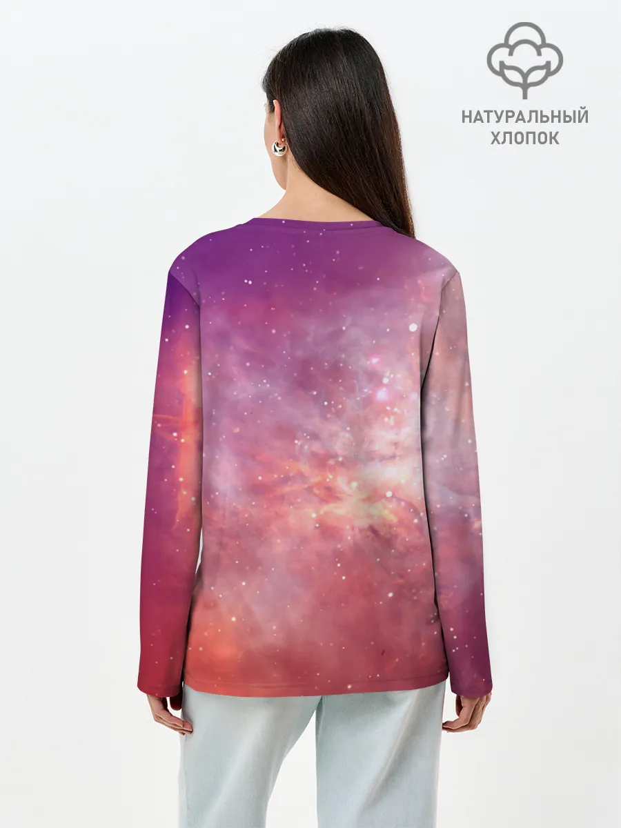 Лонгслив женский. Хлопок / Космическое небо