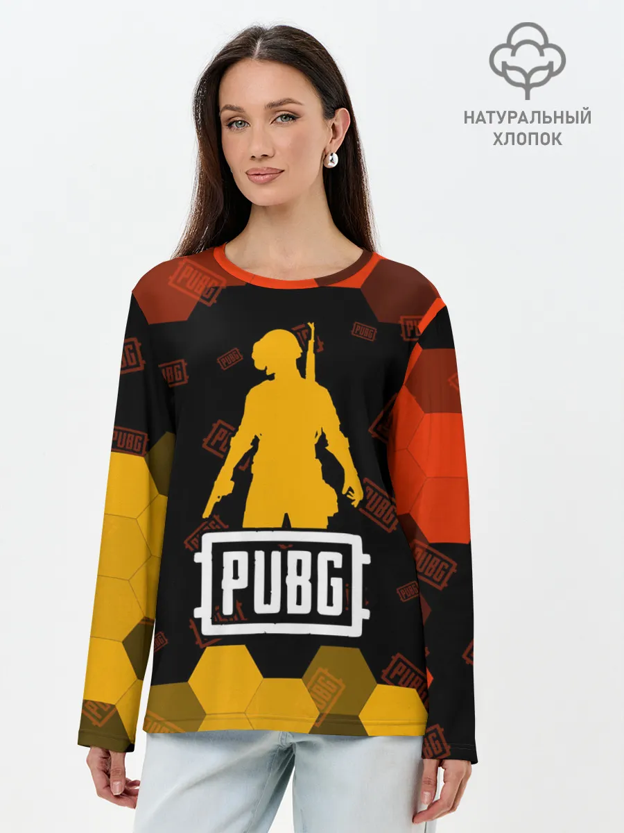 Лонгслив женский. Хлопок / PUBG / ПАБГ