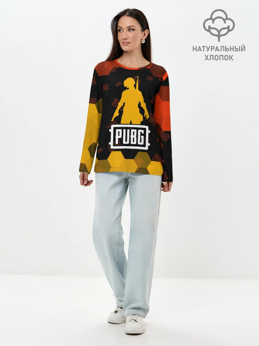 Лонгслив женский. Хлопок / PUBG / ПАБГ