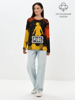 Лонгслив женский. Хлопок / PUBG / ПАБГ
