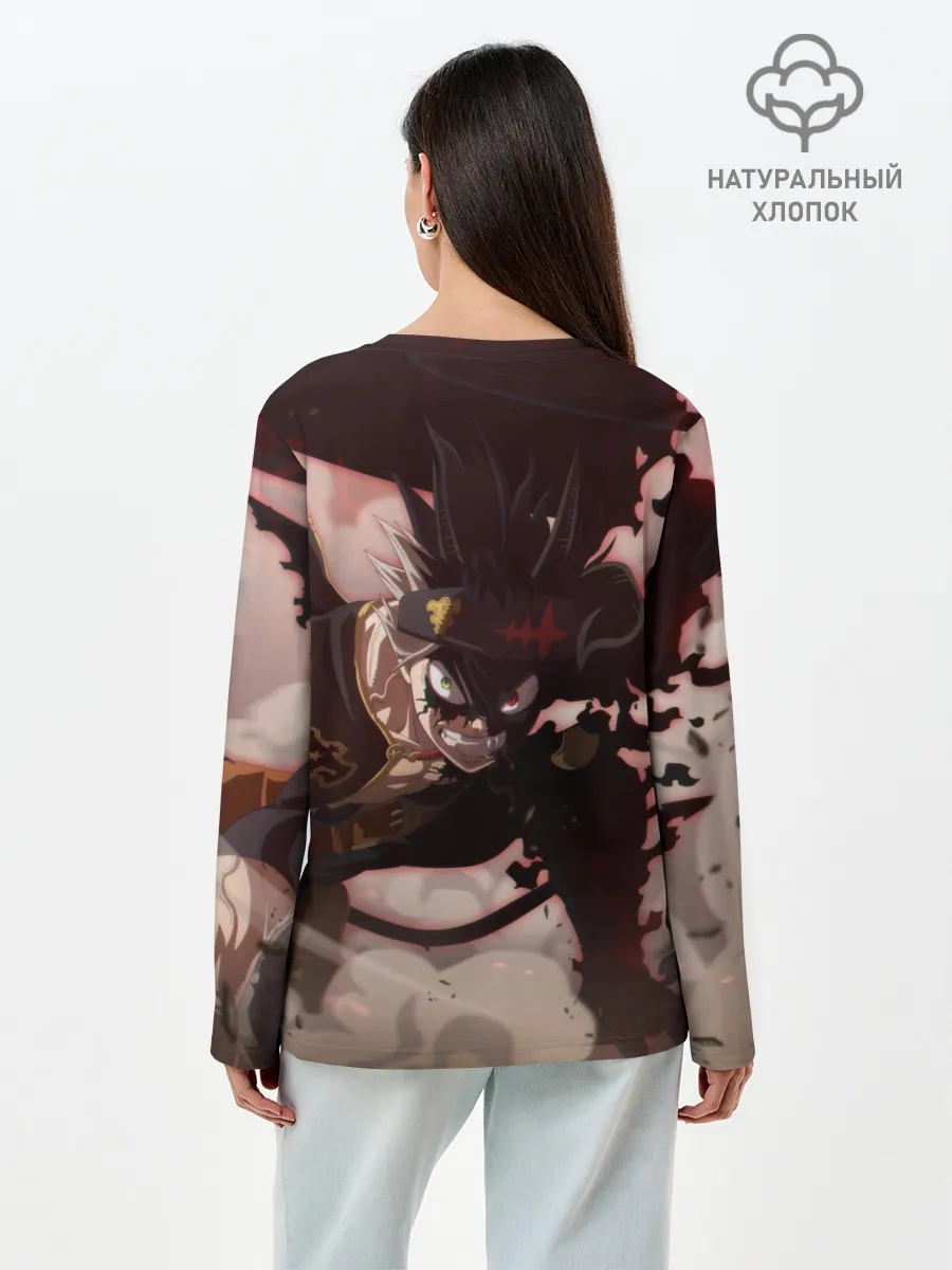 Лонгслив женский. Хлопок / Астер в боевой позе