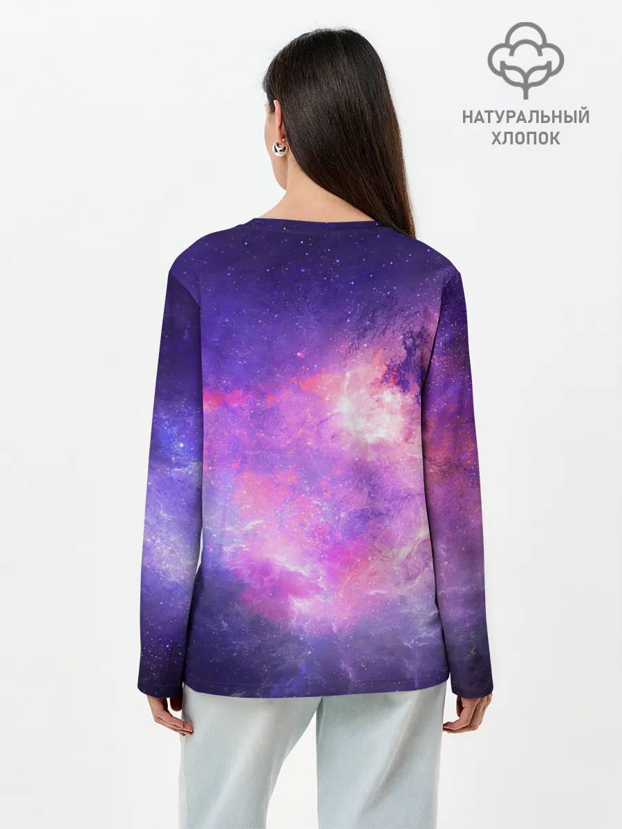 Лонгслив женский. Хлопок / Космические дали