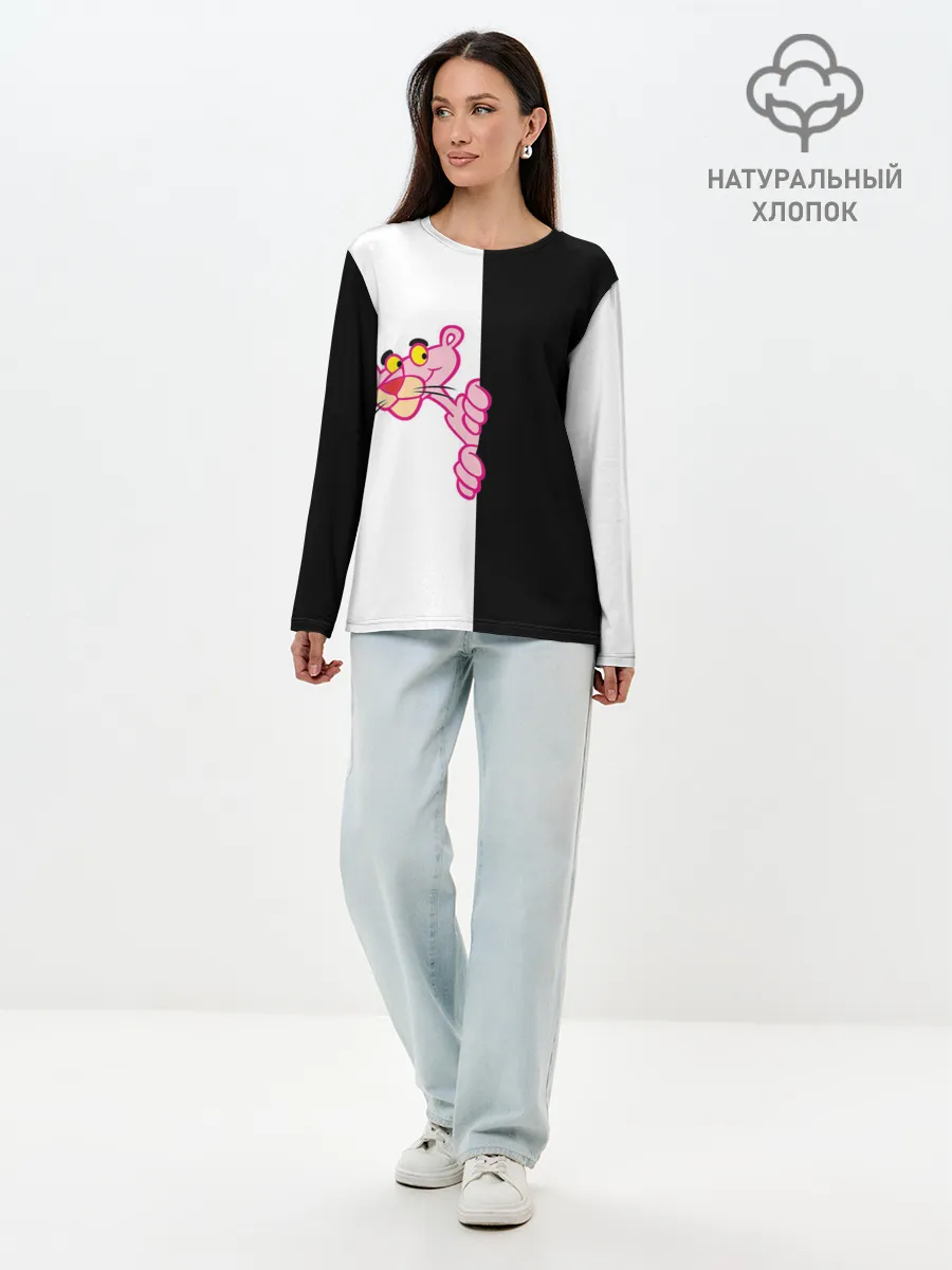 Лонгслив женский. Хлопок / Пантера