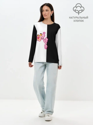 Лонгслив женский. Хлопок / Пантера