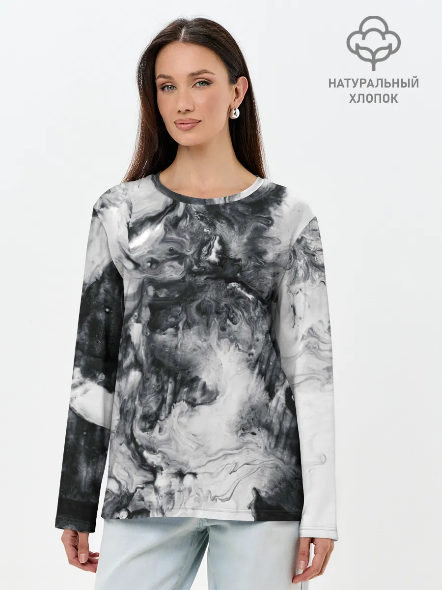 Лонгслив женский. Хлопок / МРАМОР