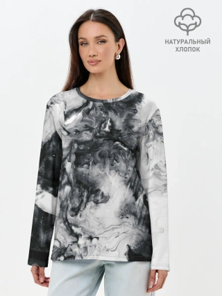 Лонгслив женский. Хлопок / МРАМОР