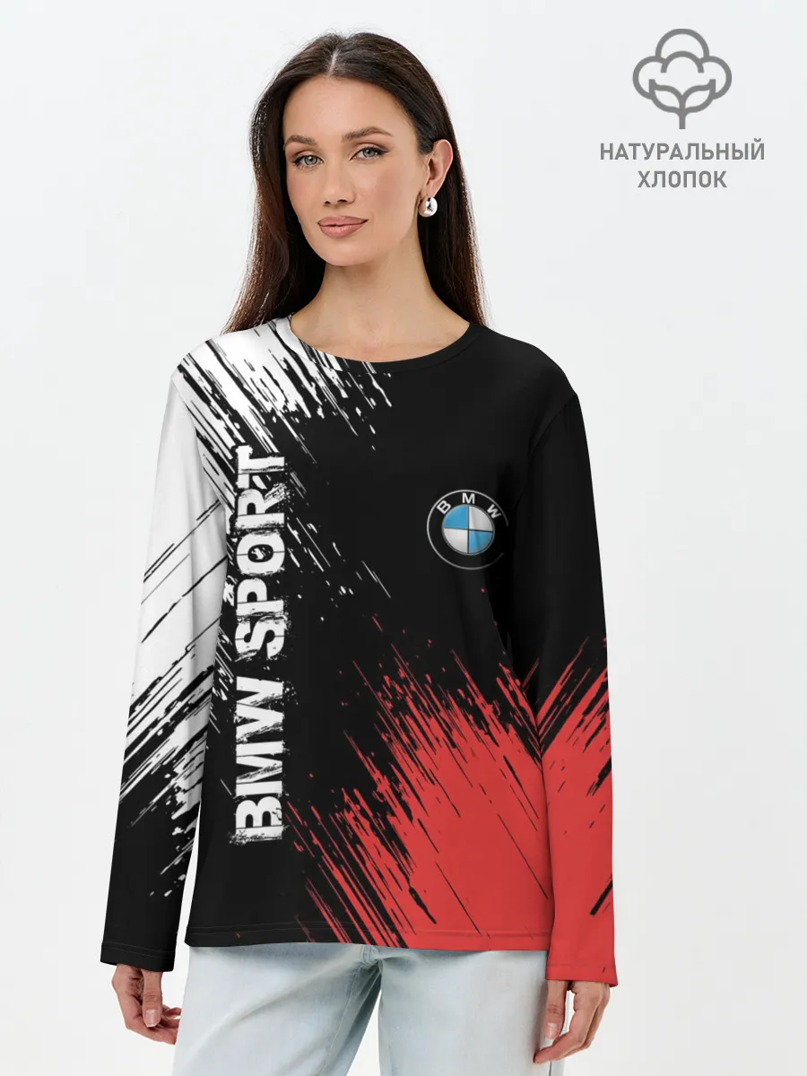 Лонгслив женский. Хлопок / BMW