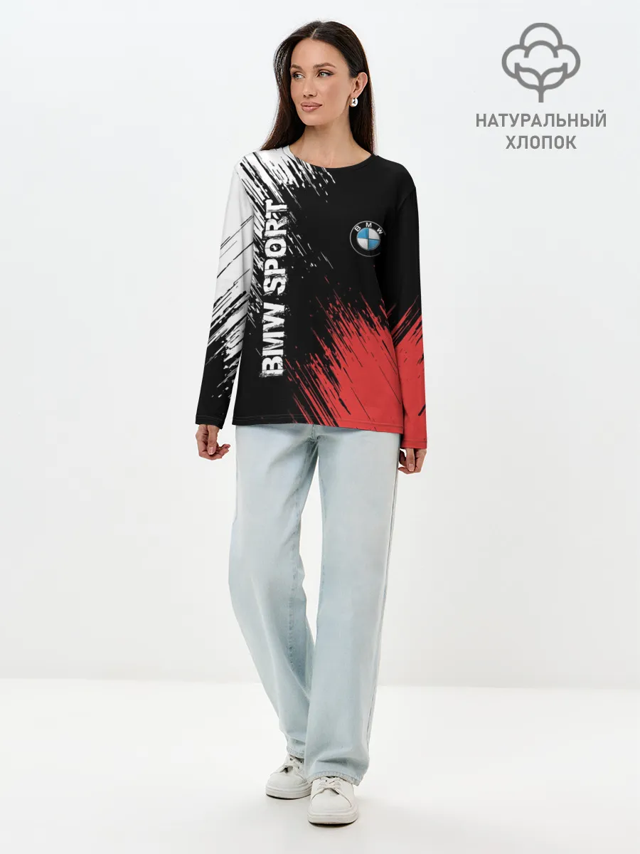 Лонгслив женский. Хлопок / BMW