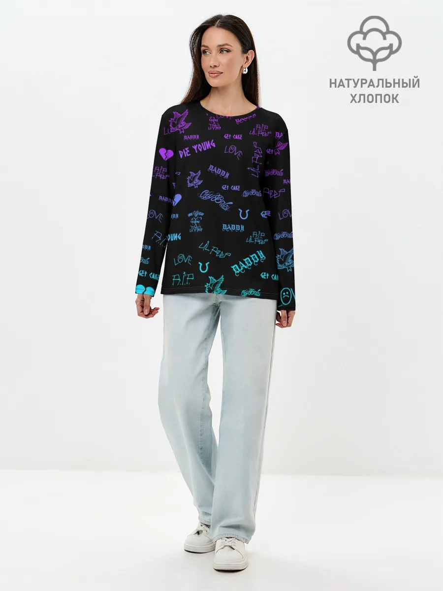 Лонгслив женский. Хлопок / Lil Peep