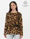 Лонгслив женский. Хлопок / Леопард