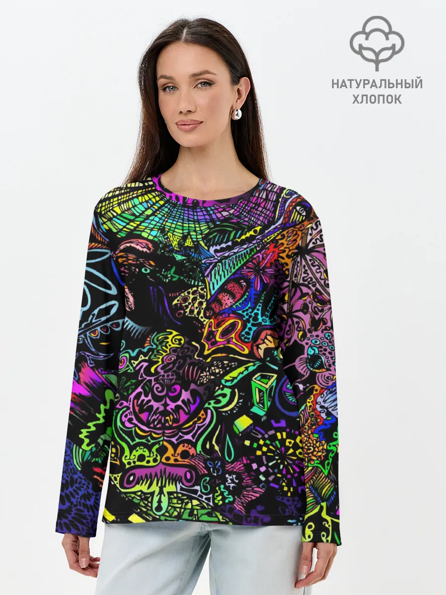 Лонгслив женский. Хлопок / PSYHODELIC