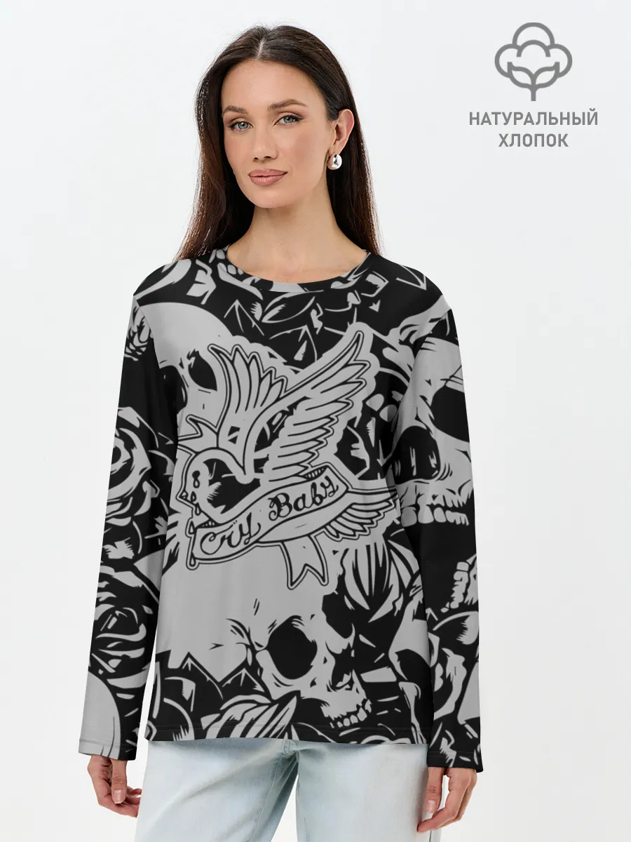 Лонгслив женский. Хлопок / Lil Peep