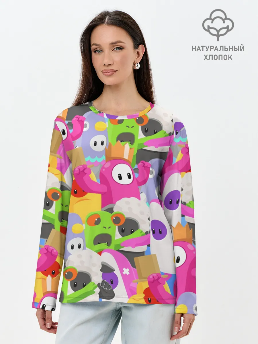Лонгслив женский. Хлопок / Fall Guys