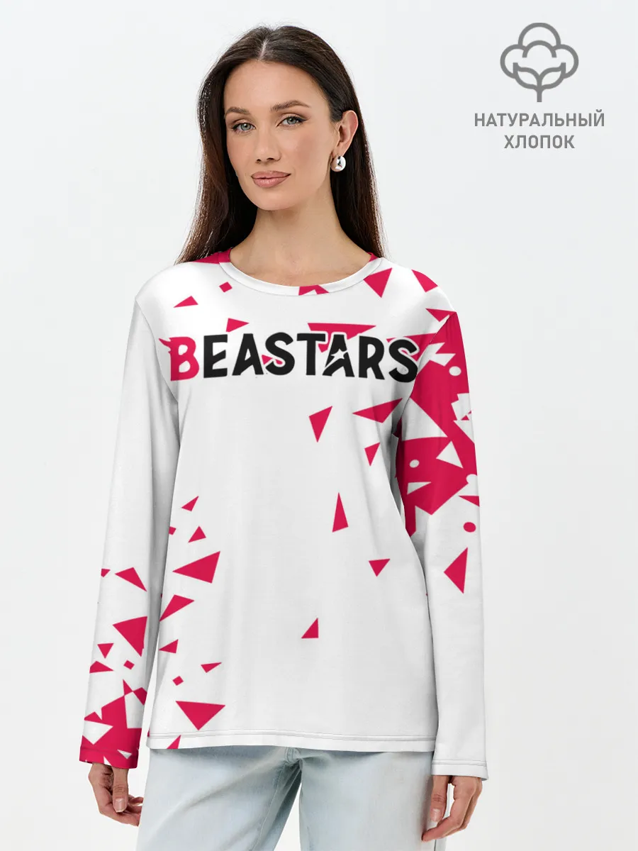 Лонгслив женский. Хлопок / Beastars треугольники