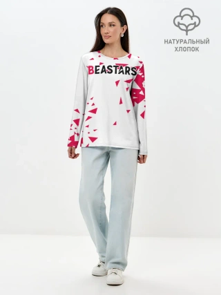 Лонгслив женский. Хлопок / Beastars треугольники