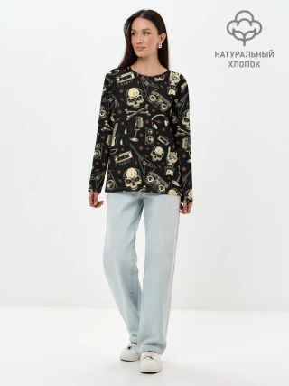 Лонгслив женский. Хлопок / Рок!