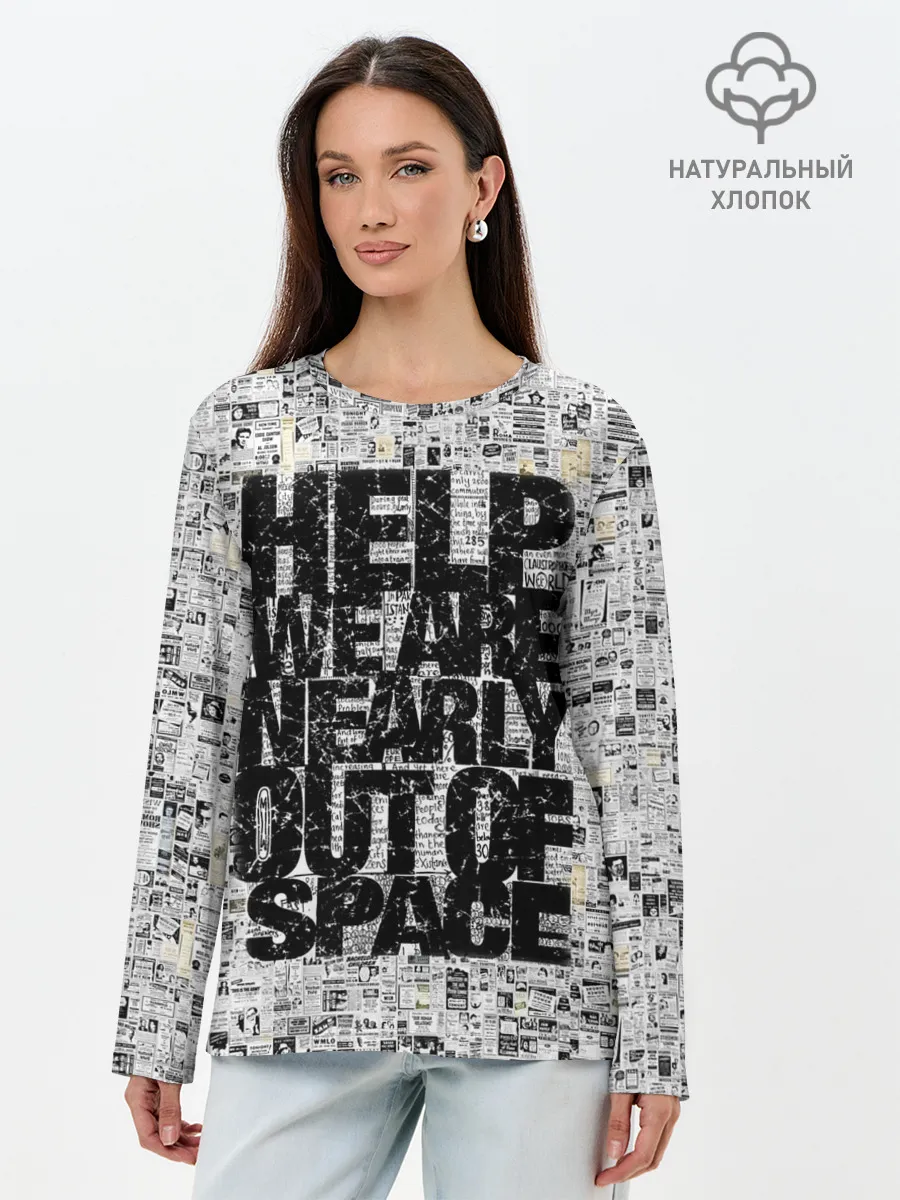 Лонгслив женский. Хлопок / Пресса