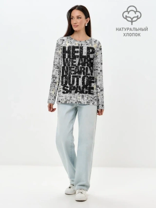 Лонгслив женский. Хлопок / Пресса