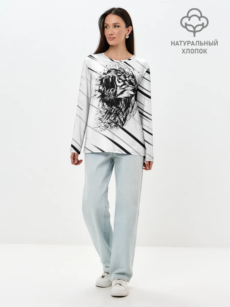 Лонгслив женский. Хлопок / Тигр | Tiger