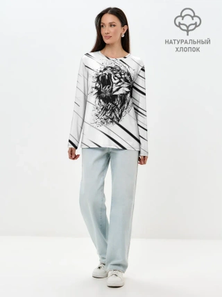 Лонгслив женский. Хлопок / Тигр | Tiger