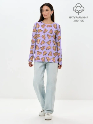Лонгслив женский. Хлопок / ВОЛШЕБНАЯ ПИЦЦА