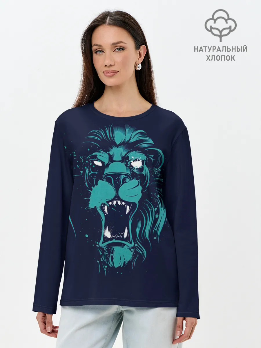 Лонгслив женский. Хлопок / Лев