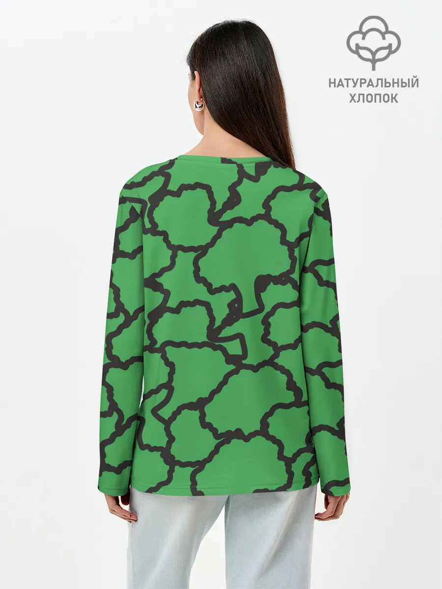 Лонгслив женский. Хлопок / БРОККОЛИ