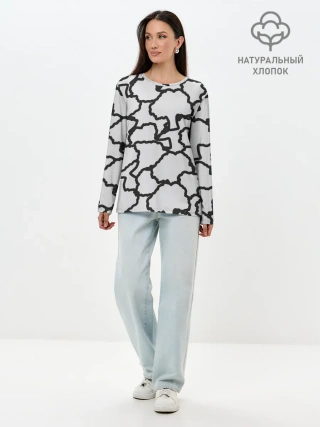 Лонгслив женский. Хлопок / БРОККОЛИ