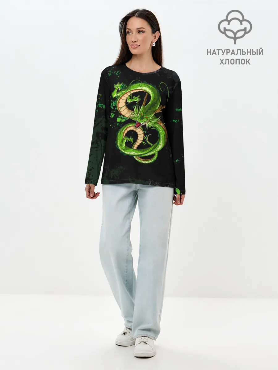 Лонгслив женский. Хлопок / Шар дракона
