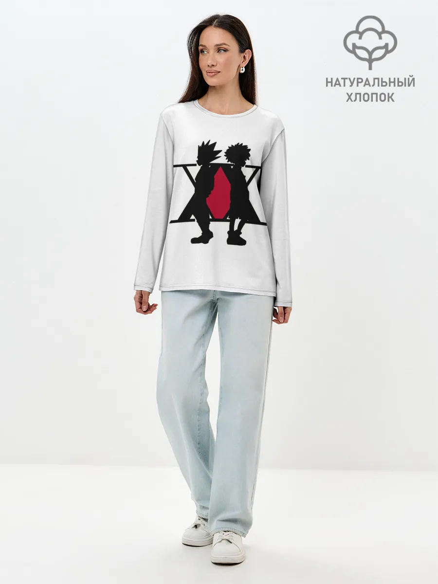 Лонгслив женский. Хлопок / XX Гон Фрикс и Киллуа Золдик