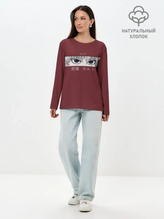 Лонгслив женский. Хлопок / Глаза XX Hunter
