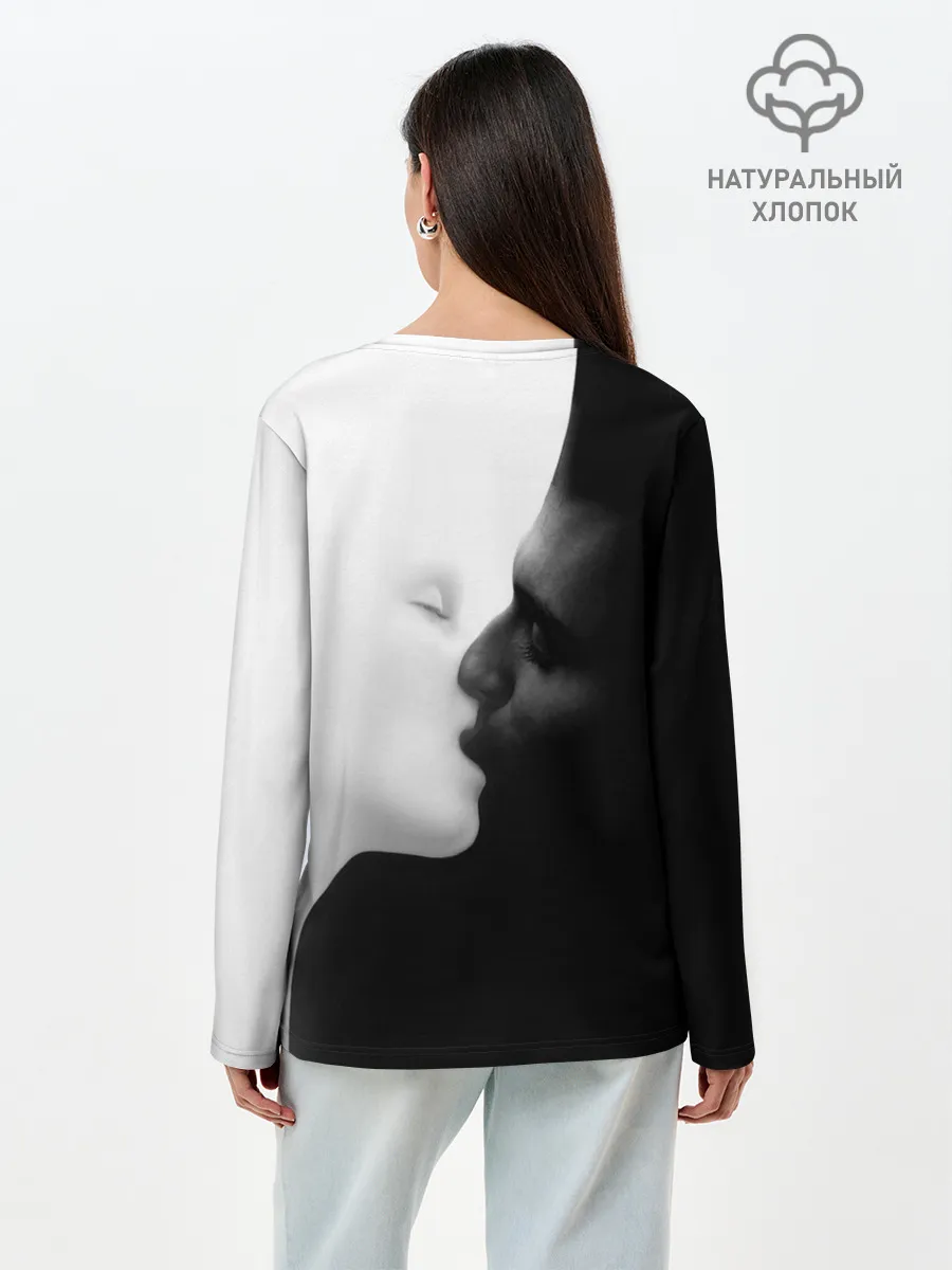 Лонгслив женский. Хлопок / Поцелуй