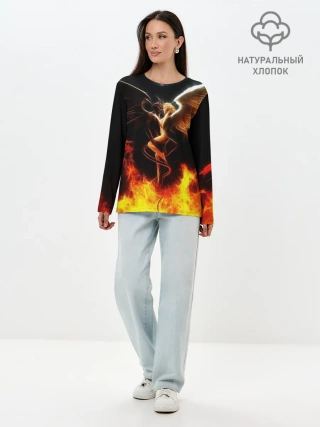 Лонгслив женский. Хлопок / Angel and demon