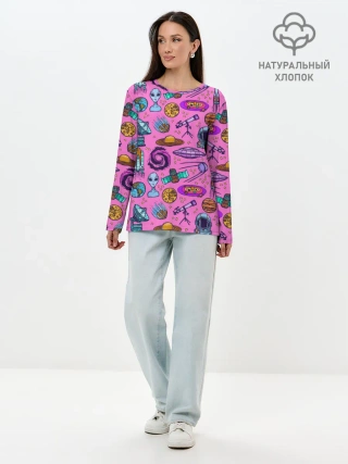 Лонгслив женский. Хлопок / Астрономия