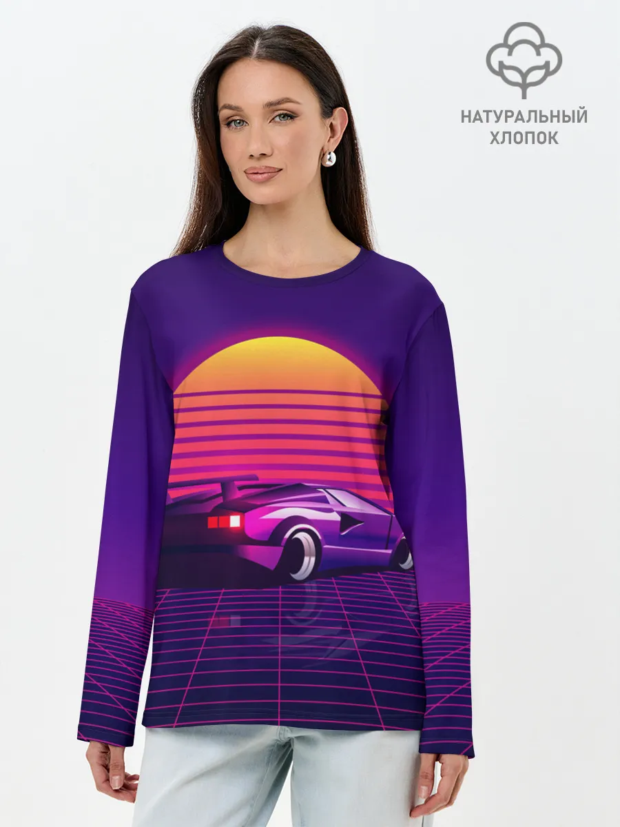 Лонгслив женский. Хлопок / Ретро Футуризм