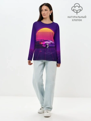 Лонгслив женский. Хлопок / Ретро Футуризм