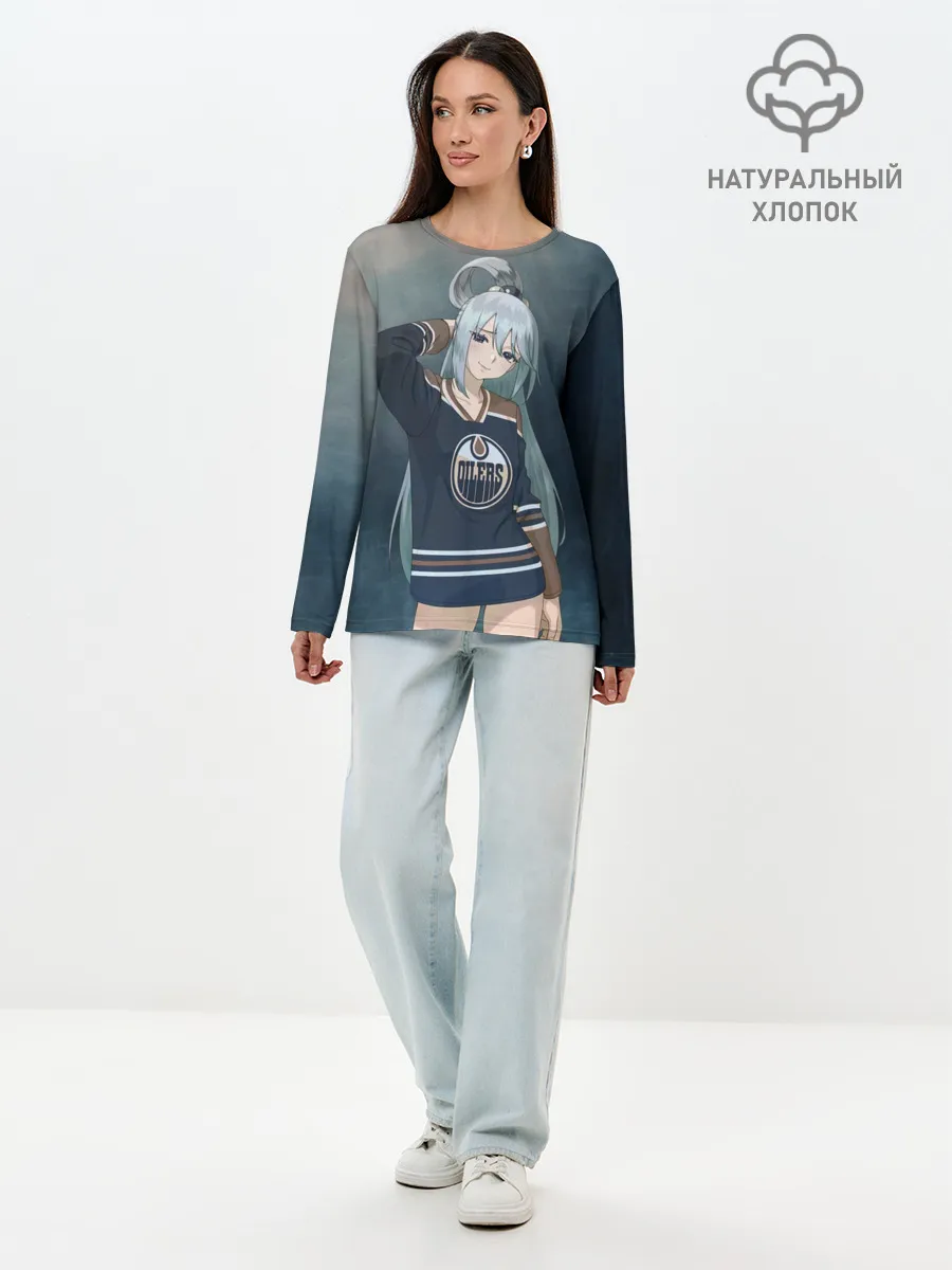 Лонгслив женский. Хлопок / АКВА в свитшоте