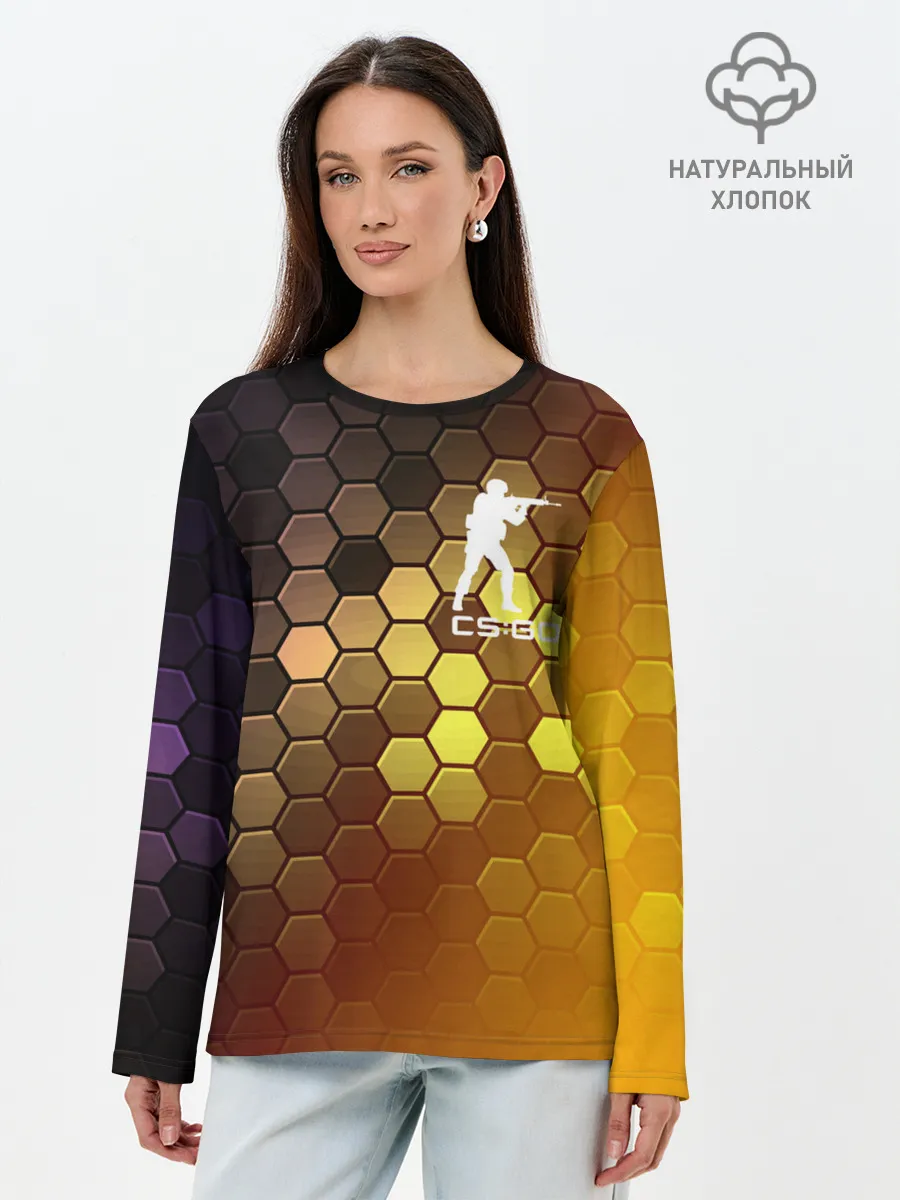 Лонгслив женский. Хлопок / CS GO | КС ГО