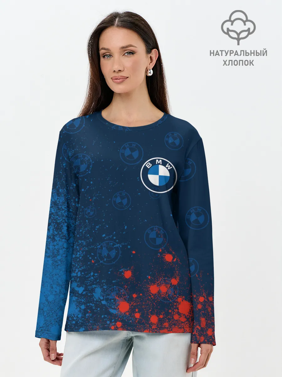 Лонгслив женский. Хлопок / BMW / БМВ