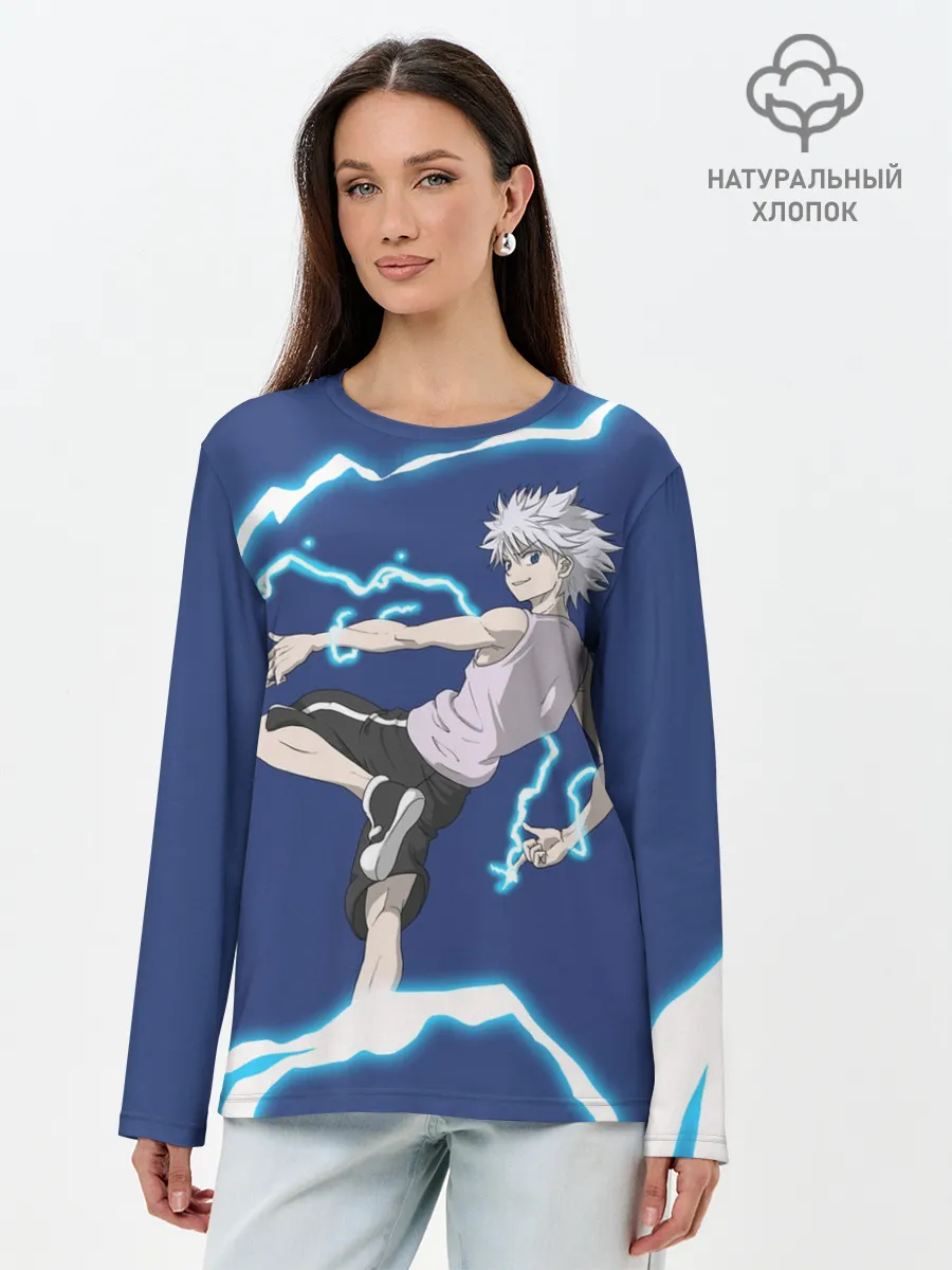 Лонгслив женский. Хлопок / Молния HH Киллуа Золдик