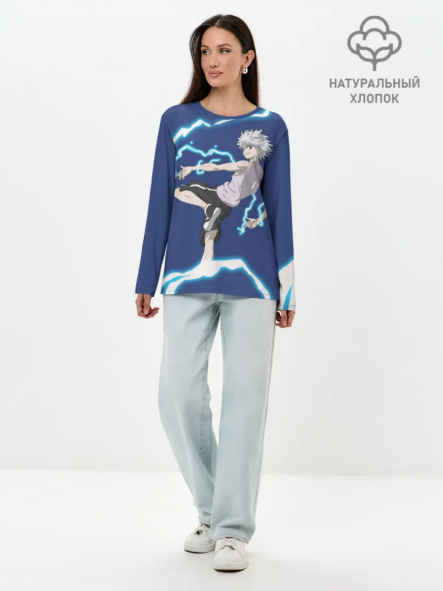 Лонгслив женский. Хлопок / Молния HH Киллуа Золдик