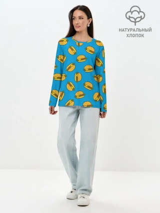 Лонгслив женский. Хлопок / БУРГЕРЫ